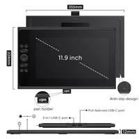 Ugee UE12 Plus 16K Pressure 147% sRGB 11.9 inch Drawing Tablet Monitor8 Shortcut Keys Drawing Pen Tablet for PC mac Android 2
