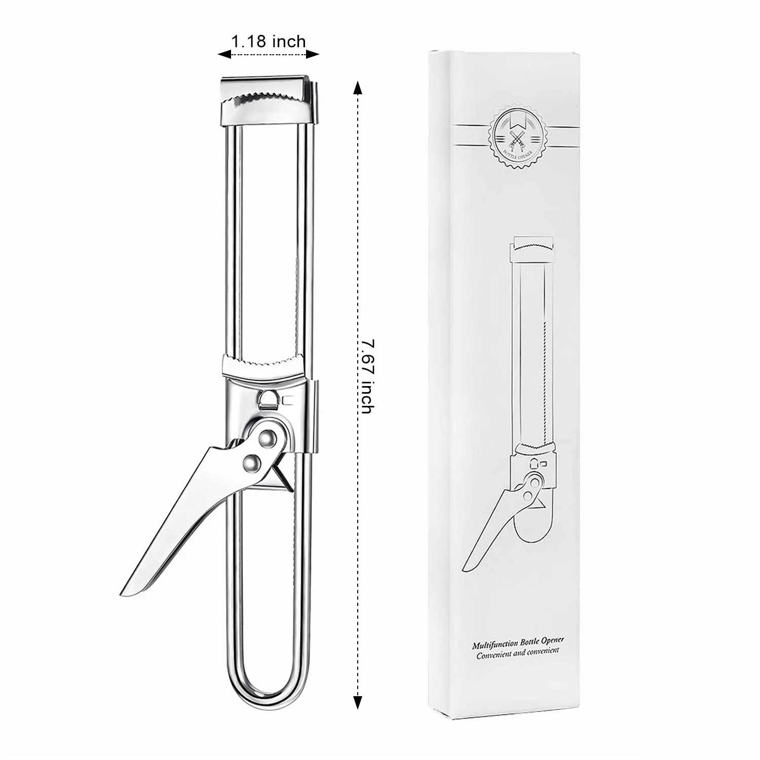 Can Opener Adjustable Stainless Steel Non-Slip Multifunction Manual Jar Bottle Bottle Lid Opener Gadget Home Gadgets Accessories can opener bottle opener kitchen tools multifunctional tool