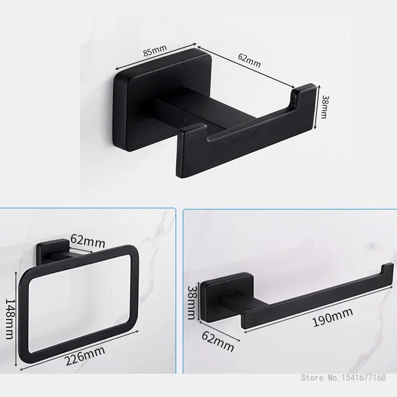 Creative Stainless Steel Towel Ring, Towel Holder Hook, Matte Black, Chrome, Silver, Titanium, Gold, Household Bathroom, 3Pc Set