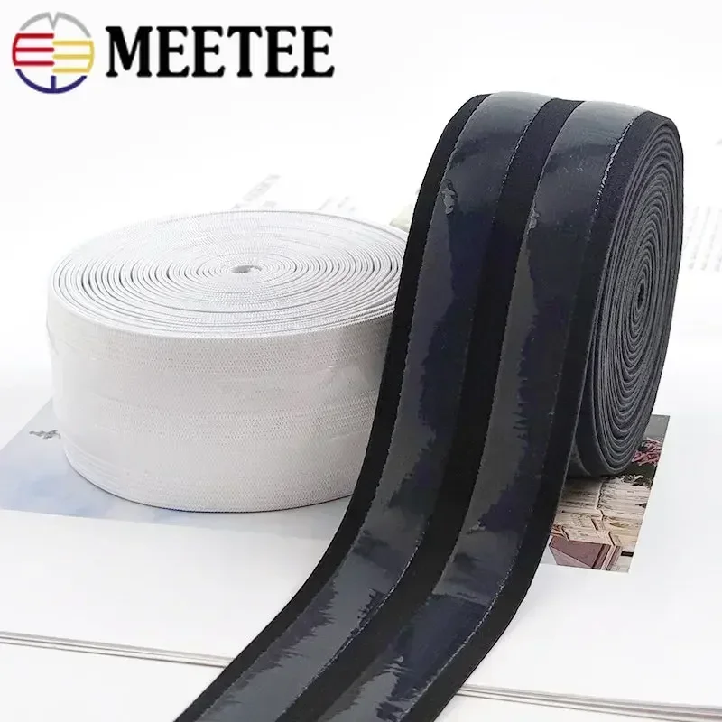 1/2/3미터 5cm 논슬립 실리콘 탄성 밴드 나일론 폴리에스터 고무 밴드 DIY 의류 바느질 바지 벨트 스트레치 웨빙 테이프