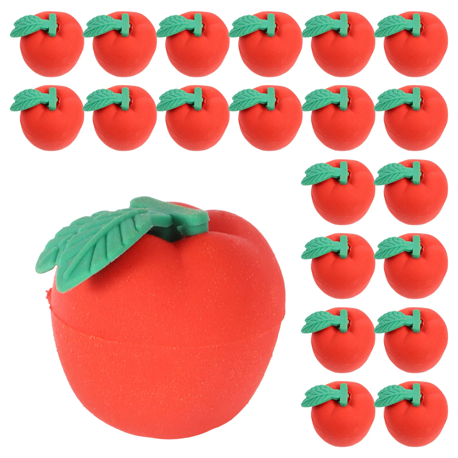 30Pcs 빨간 지우개 미니 귀여운 3D 과일 모양의 교실 보상 재미있는 연필 지우개 학생용 학교 용품