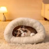 Cat Sleeping Bag Winter Soft Fluffy Thickened Pet Pocket Nest Bed Kitten Puppy Comfortable Warm Nest for Small Medium Dogs Cats 2