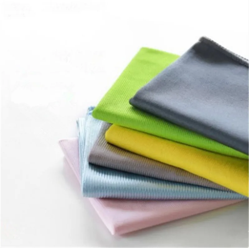 Microfiber Glass Mirror Cleaning Cloth Kitchen Towel Wipe Wine Napkin Metal Polishing Car Window Clean 1Pc