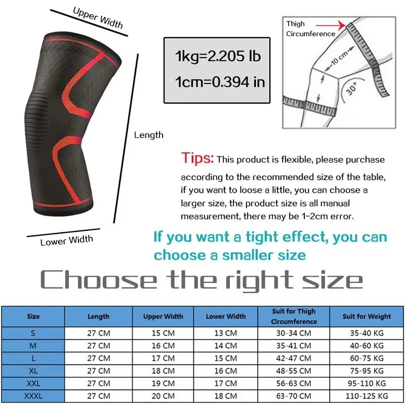 Knee Brace Support Arthritis Joint Nylon Sports Fitness Compression Sleeves Kneepads Running Protector 2 PCS