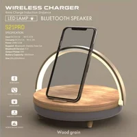 Music Bedside Lamp Wireless Charger Touch Light Portable Bluetooth Speaker Phone Holder 1