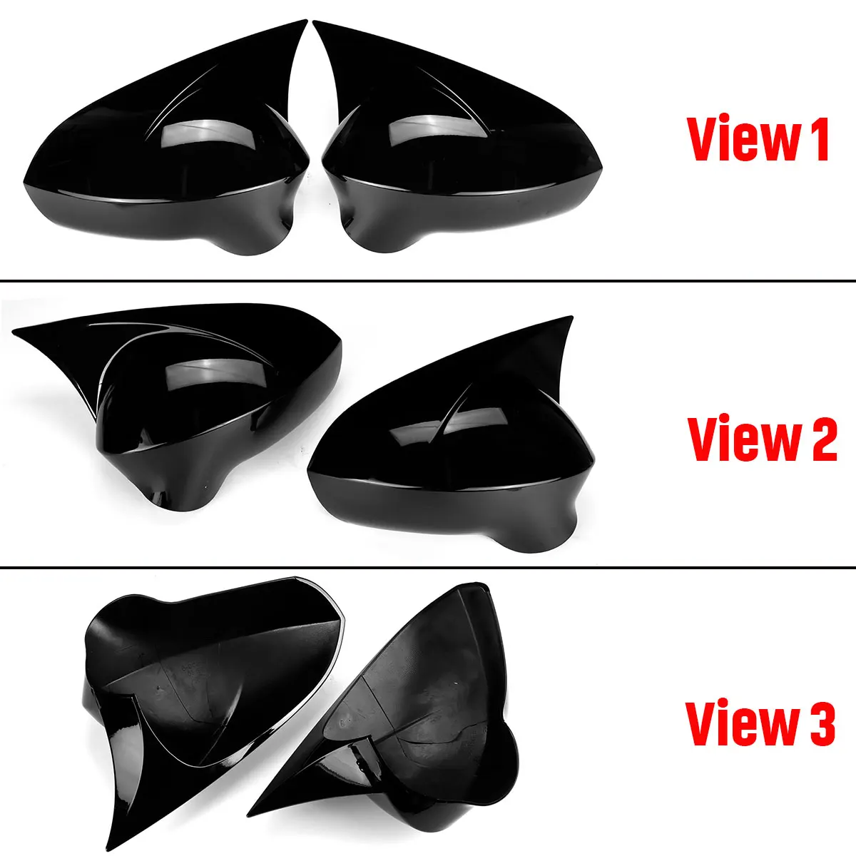 Glänzend schwarz/Carbonfaser-Look Rückspiegelabdeckungen Kappen für Seat Leon MK2 1P Ibiza MK4 6J 2008–2017 Spiegelgehäuseabdeckung – Detail 3