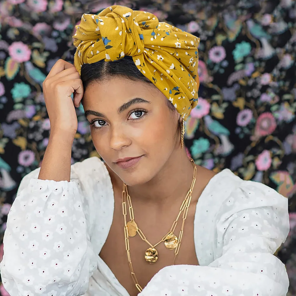 Female Head Wraps Leopard Printed Women's Turban Cap Cotton