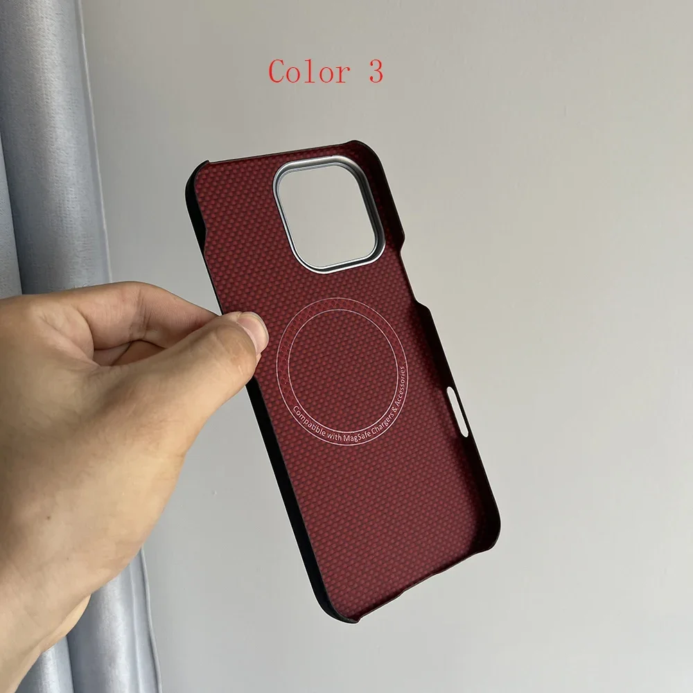 for Magnetic magsafe for iPhone 16pro max carbon fiber case lens protection aramid fiber cover for iPhone 16 pro/16 carbon fiber 5