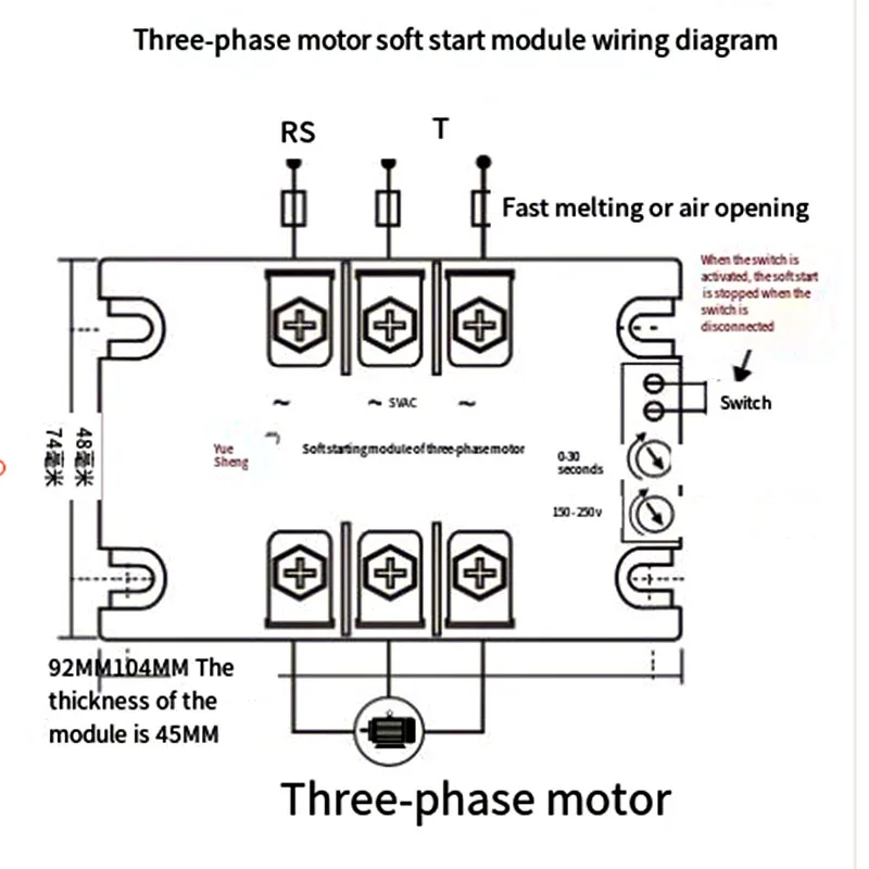 Motor Soft Starter Three-phase motor Soft starter module Motor online transformer 1KW 2KW 4KW 6KW 8KW 10KW 20KW 22KW 220V 380V 440V