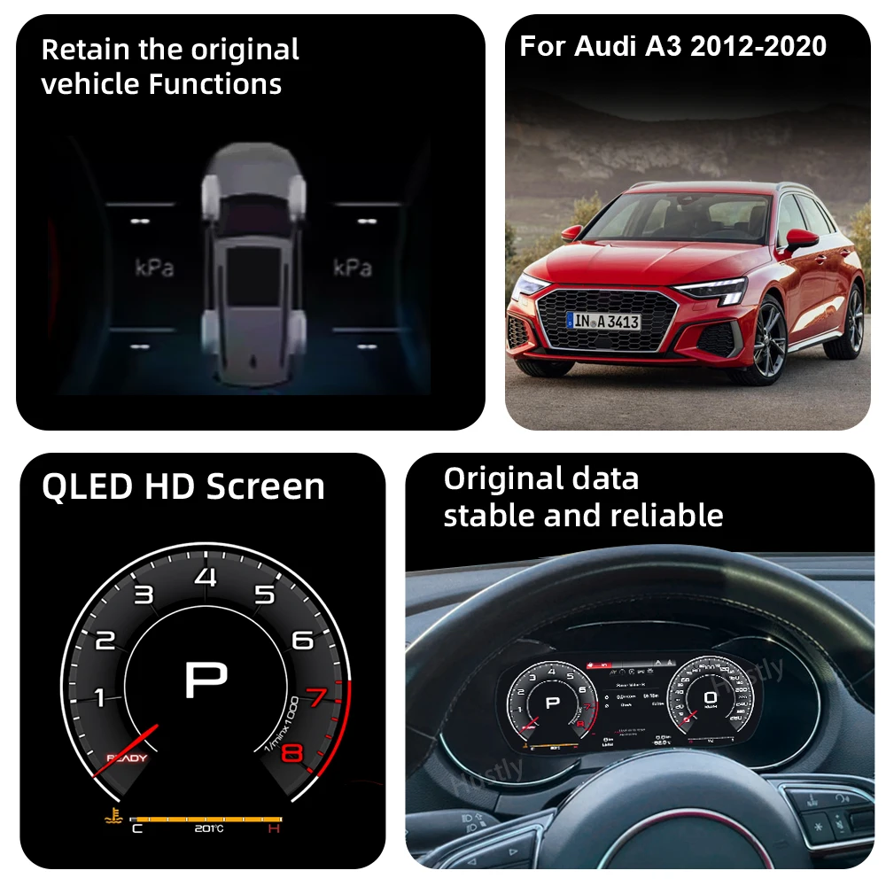 Digital Instrument Cluster For Audi A3 2012-2020 Speedometer 10.25”HD screen1920