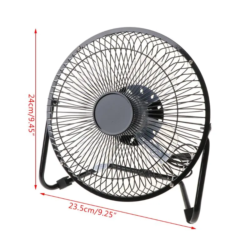 Portable Metal 8 Inch USB Fan USB Powered Desk Fan with 2 Speeds Switch Personal Cooling for Notebook Laptop Home Office