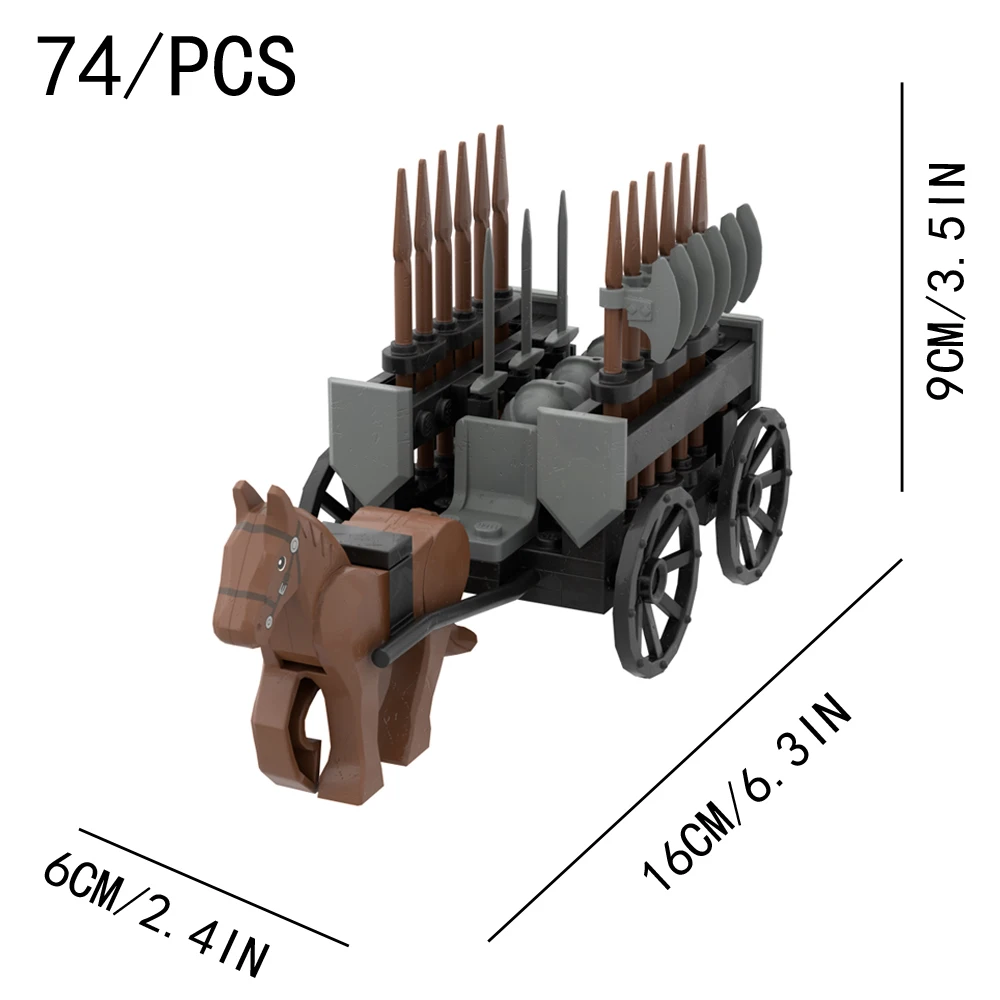 MOC Bausteine Montage Spielzeug Set Mittelalterlichen Wagen Serie Wagen Stadt Modell DIY Bausteine Spielzeug Festival Geschenk – Detail 9