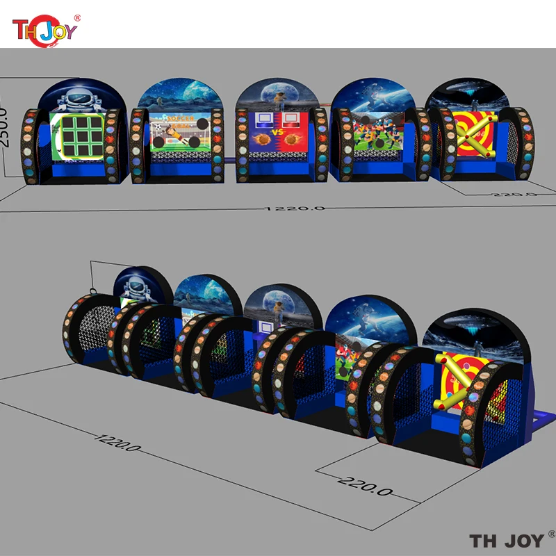 14 in 1 Inflatable Carnival Games,2024 Newest Carnival Games Soccer Dart Knock Down Bundle For Party 6