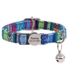 Personalized Nylon Cat Collar Quick Release Puppy Cats Collars Safety Breakaway Pet Kitten Necklace Free Engraved Adjustable 3
