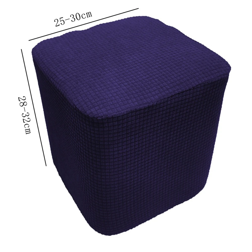 1Pc Ottoman Cover Elastic Square Rectangle Footstool Cover All-inclusive Solid Sofa Footrest Stool Slipcovers for Living Room 6
