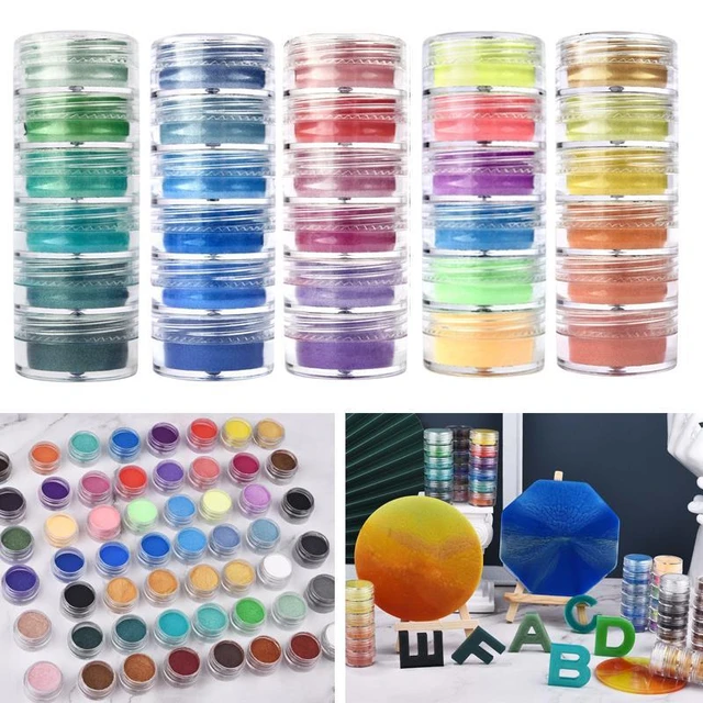 Pearlescent Pigment Epoxy Resin  Resin Color Pigment Powder Set - 6  Colors/set - Aliexpress