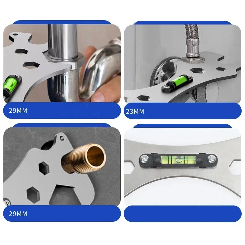 Special Wrench Tools Shower Faucet Installation Bathroom Multifunctional Level Wrench Ruler Distance Measuring Tool