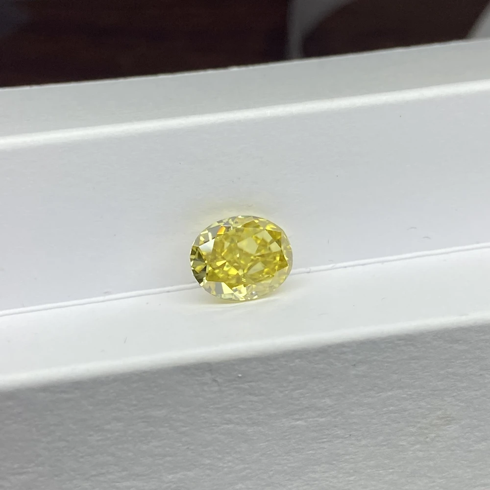 Gemas Tianyu redondo diamante de moissanite amarelo vívido corte