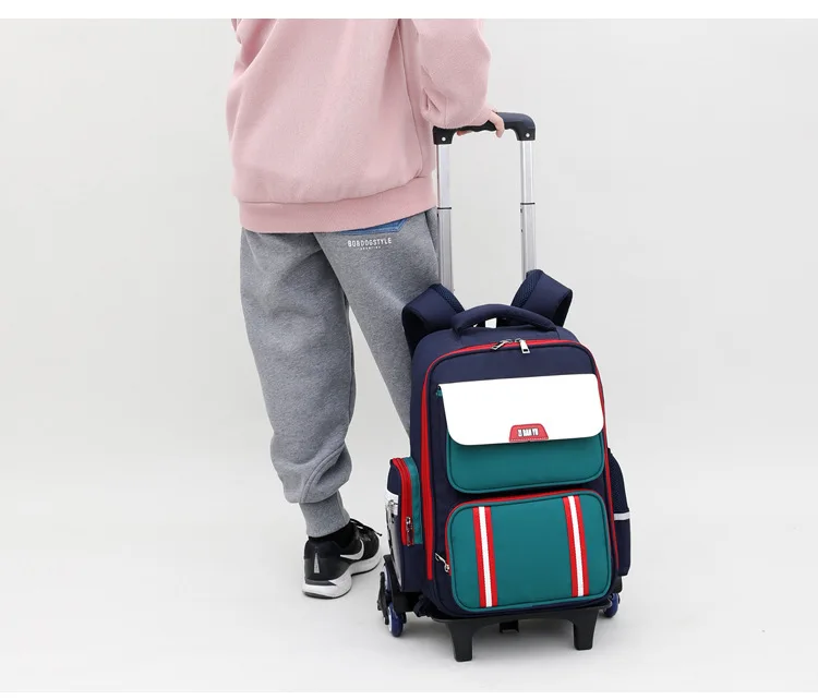 Astronaut Backpack for Girls Boys Children School Bag With Wheels Trolley Backpack Schoolbag Rolling Wheeled Backpack Book Bags 3