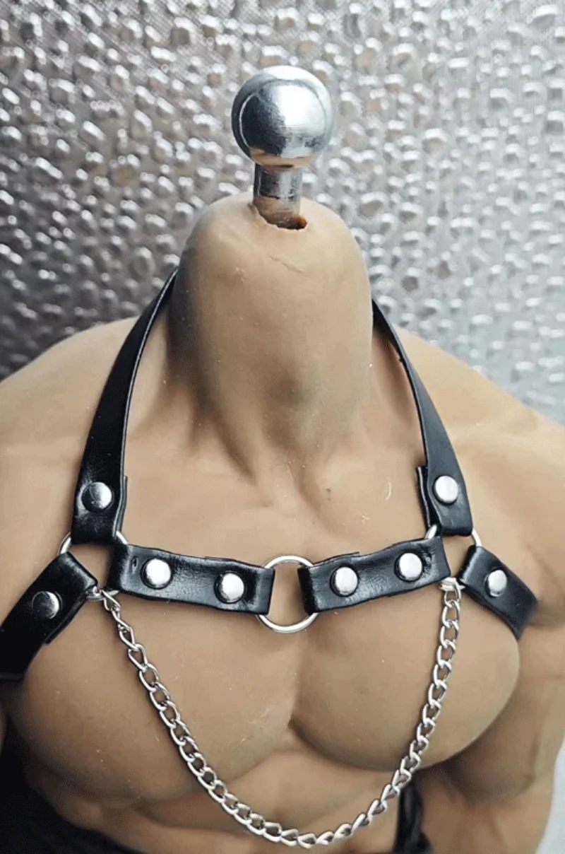 

Новинка 1/6, черный кожаный нагрудный ремень, модель для мужской фигурки Ph M34 M35 12 дюймов