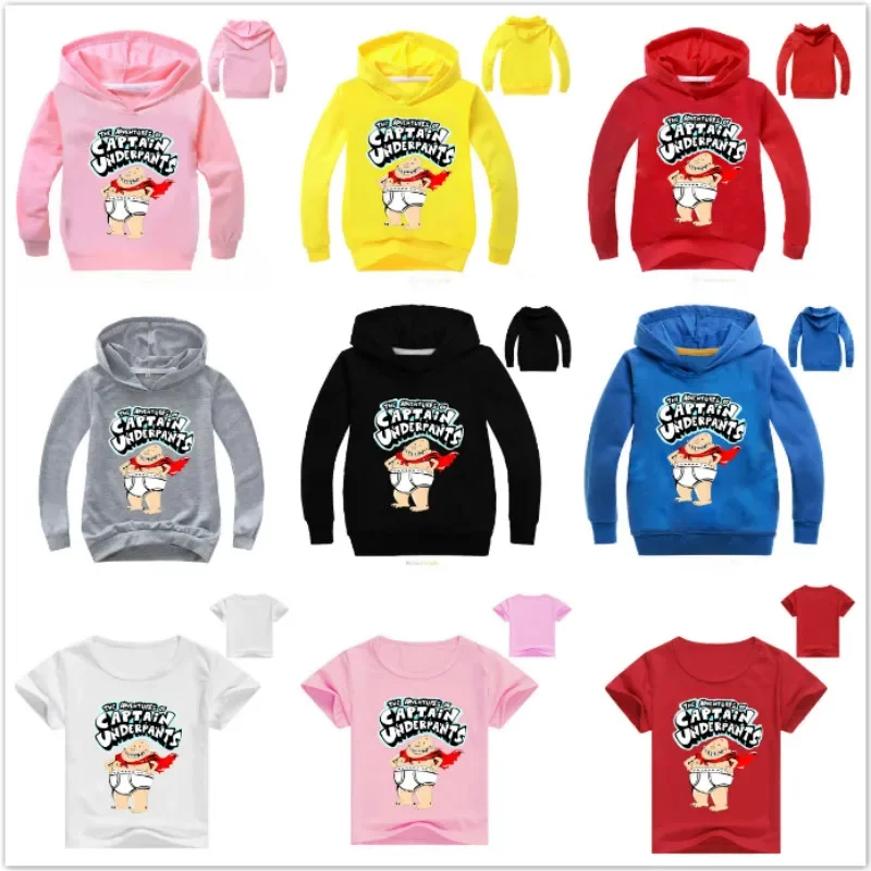 

Cartoon Captain Underpants Sweatshirt For Girls Boys Hoodies New Movie Baby Costumes Tops Tee Spring Autumn Long Sleeve T-shirts