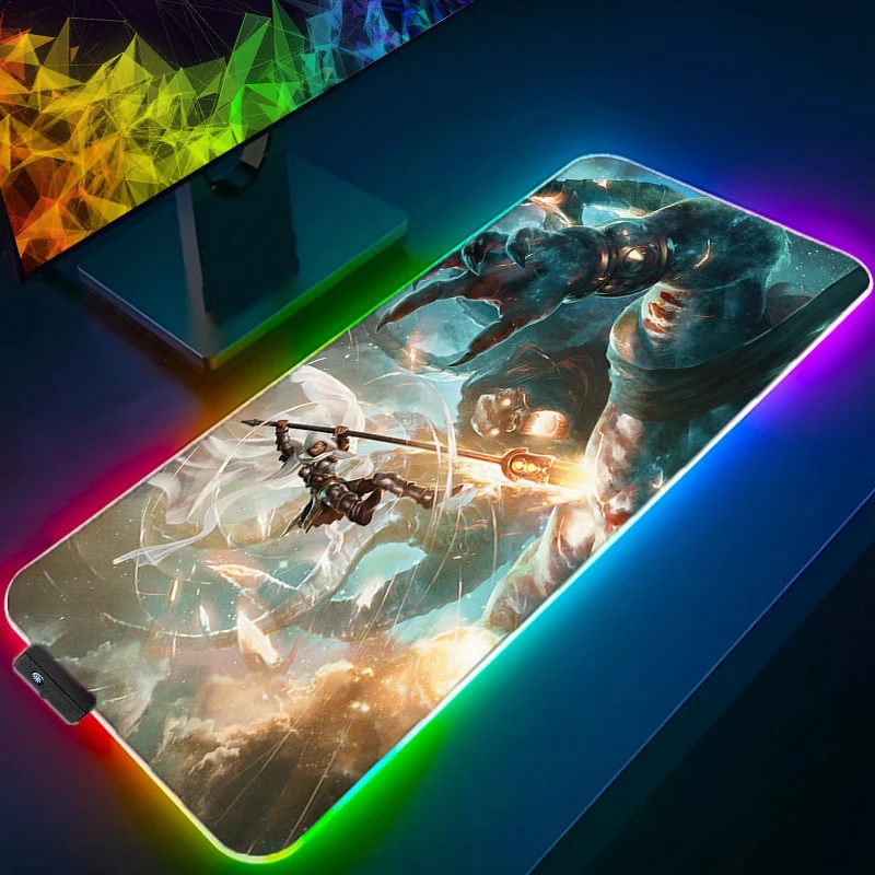 PC Game RGB Mousepad LED Backlit Keyboard Gaming M-Magics The Gathering Rubber Mouse Pad Luminous Computer Office Large Desk Mat gamwing pugb mobile game controller keyboard and mouse converter