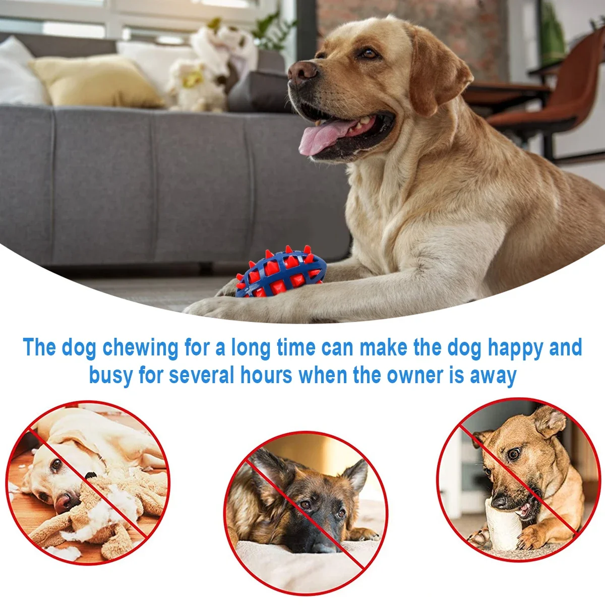 1/2Pcs Squeaky Dog Chew Toys Interactive Puppy Chew Ball Comfortable Rubber Dog Ball Toys Pet Chew Toy for Teething Cleaning 5