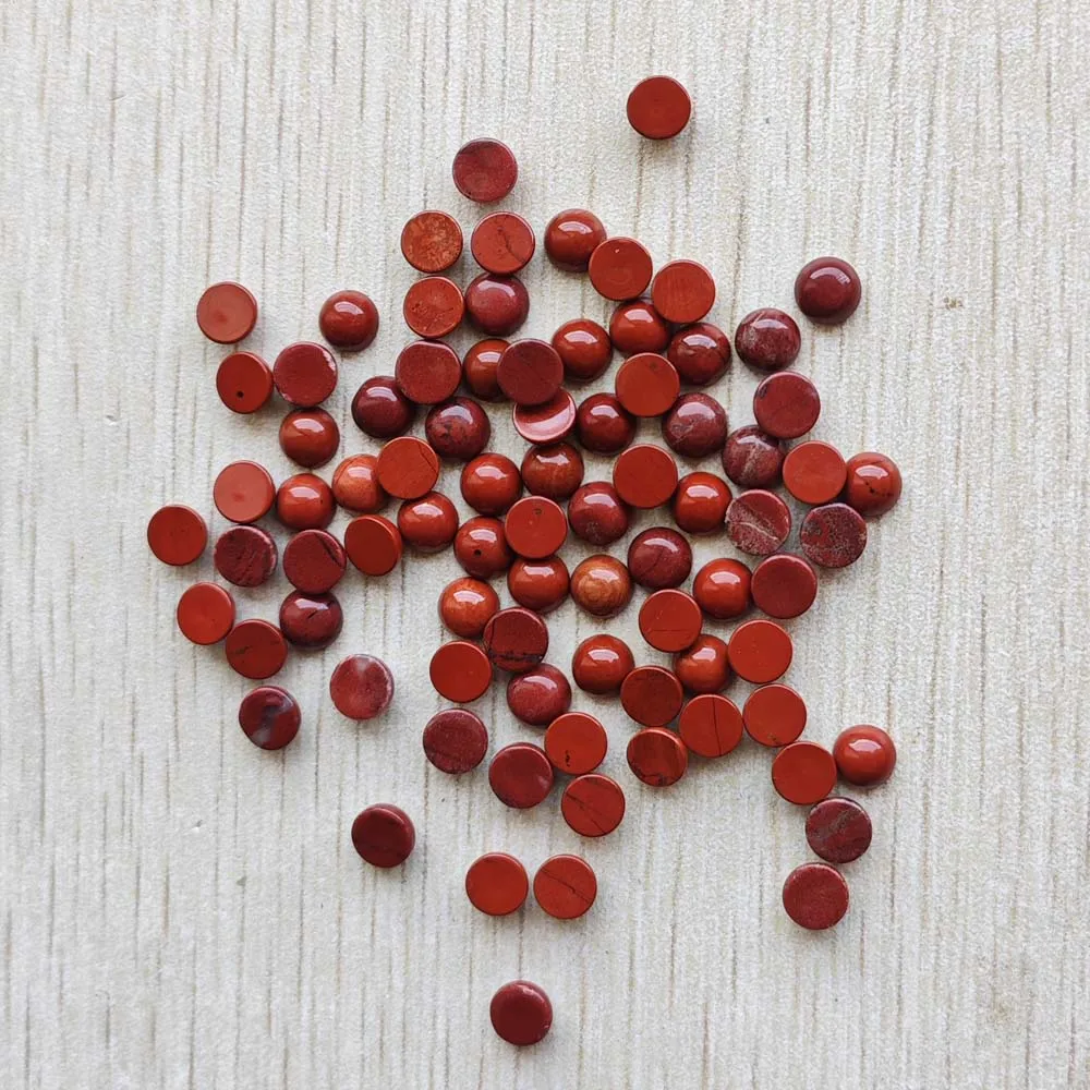 Wholesale 100pcs High-Quality 6mm Natural Stone Round Cabochon Beads for Jewelry Making Accessories