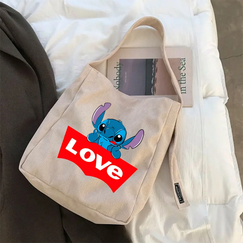 MINISO Lilo & Stitch 여성용 대용량 크로스 바디 백, 숄더백, 여성용 토트 여행 쇼퍼백, 여성용 핸드백 지갑