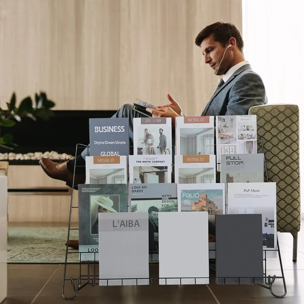 6 Tiered Book Display Rack Wire CD Display Rack Book SigningTabletop Magazine Countertop Holder Retail Literature Brochures 5