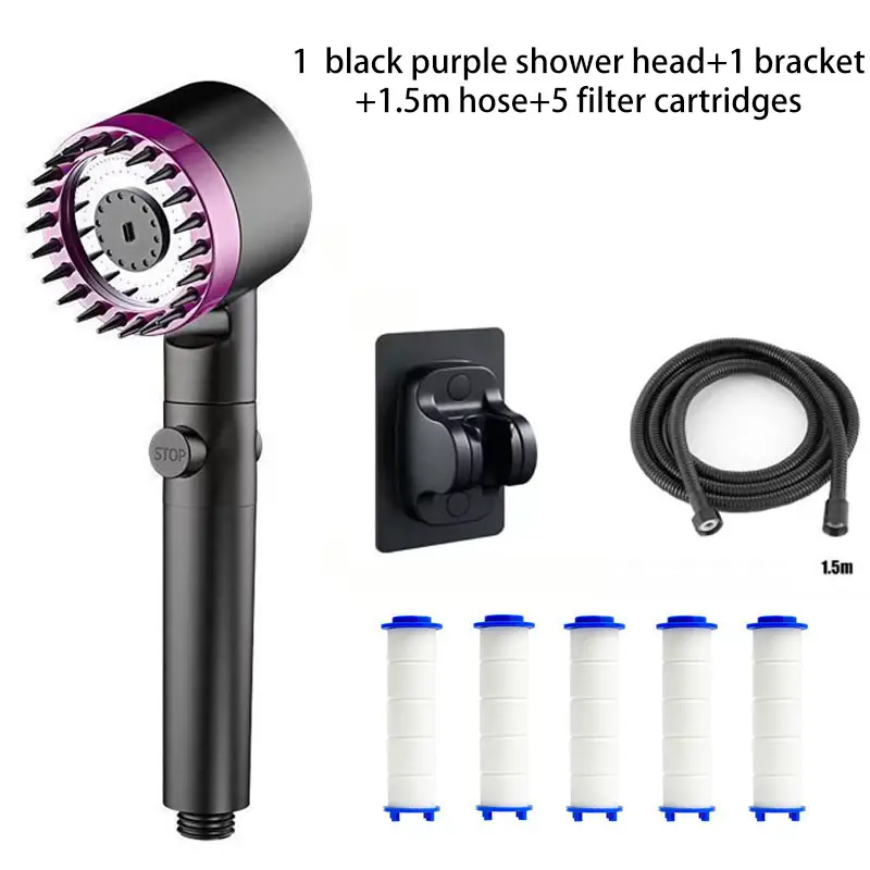 Shower for Bathroom Accessories Three Level Adjustment Showerhead Pressurization Head Massage Knobs Filter Set Showers Parts - Image 11
