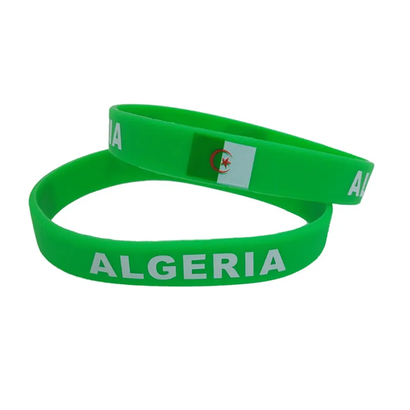 Bracelet Drapeau Algérie En Satin - Accessoire De Supporter Waterproof Pour Le Sport Et Les Festivals