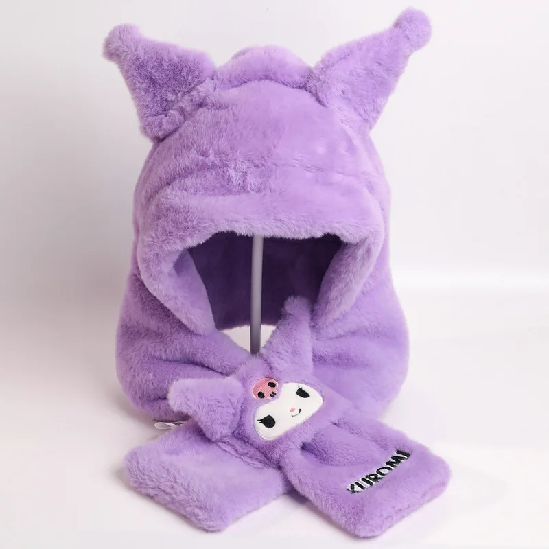 

Sanrio Kawaii Kuromi Hat Pochacco Anime Cute Cartoon Plush Windproof High Color Value Stay Warm Ear Protection Hat Girls Gifts