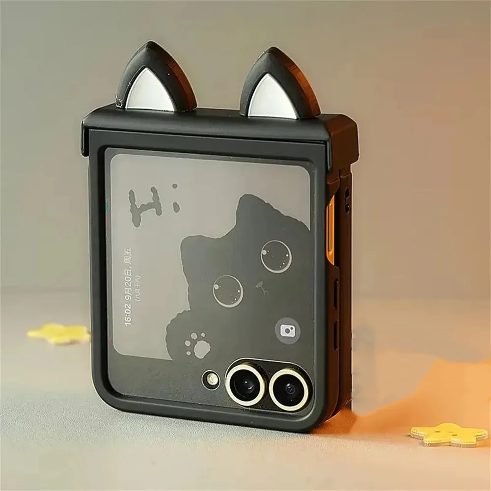 Cute Cat Ears Hinge Phone Case with Ultra Cover Design