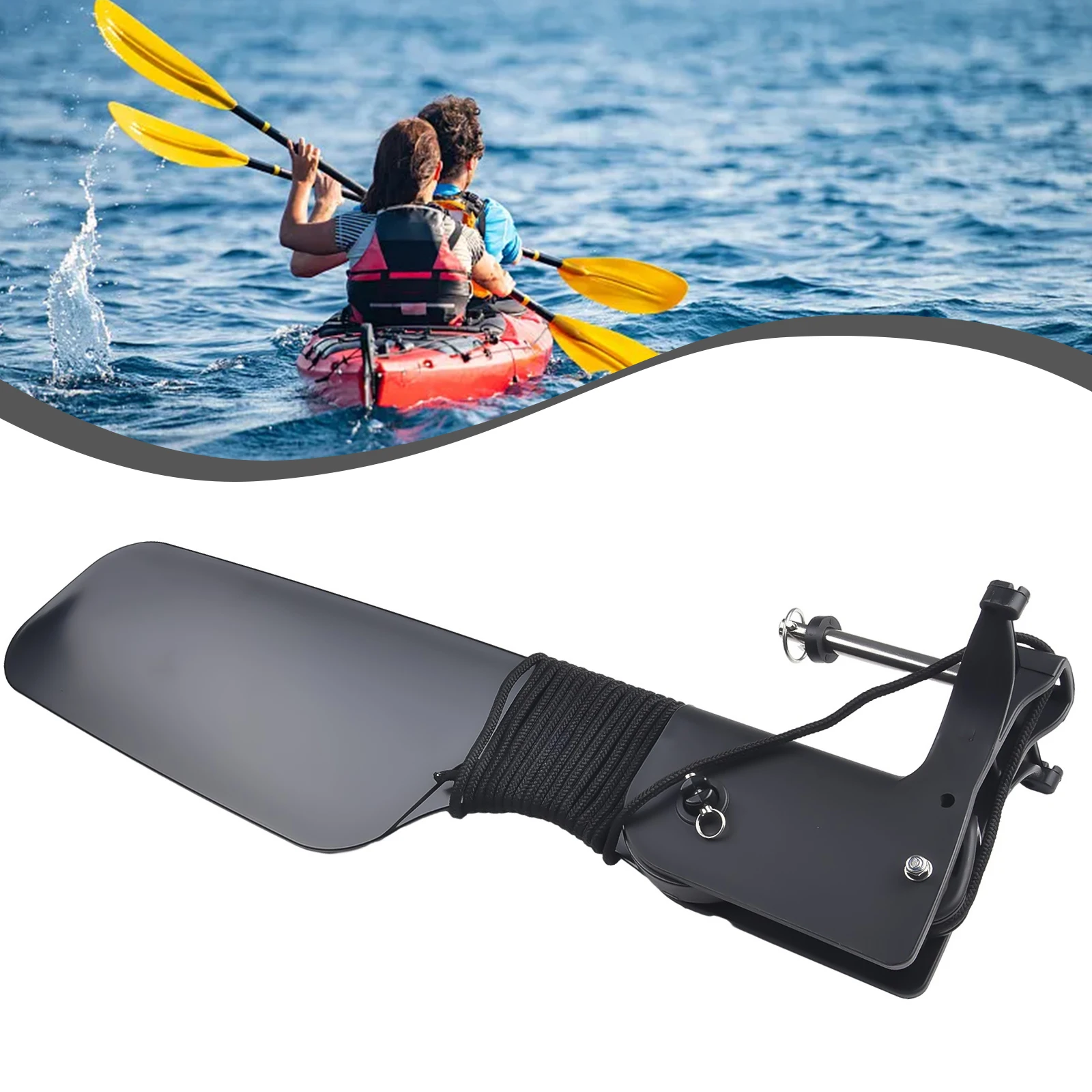

Kayak Canoe Boat Rudder With Pulley, Fishing Boat Steering Control System, Durable Nylon Material, Smooth Steering Performance
