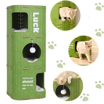 3-Tier Felt Cat Cave 1