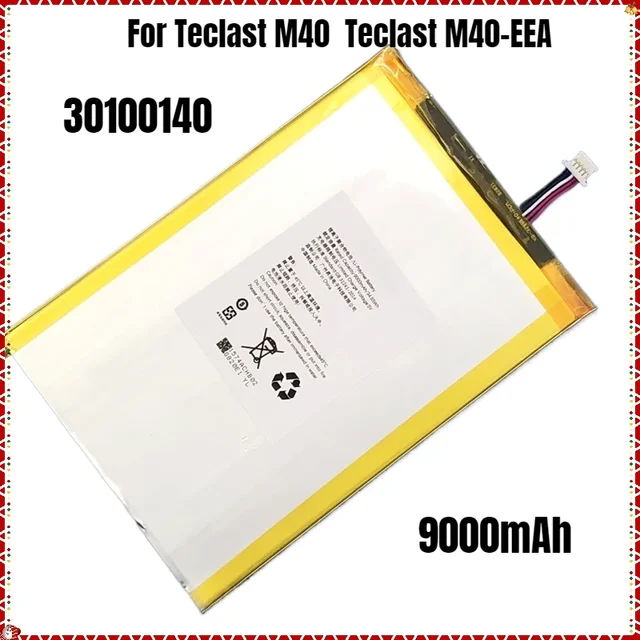 3.8V 9000mAh High Capacity Li-Ploymer Battery 30100140 For Teclast M40, Teclast M40-EEA Tablet PC Laptop with 5-Wire Plug