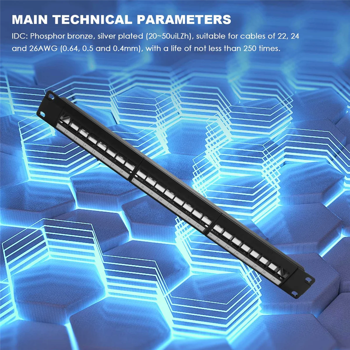 

19Inch 1U Cabinet Rack Pass-Through 24 Port CAT6 Panel RJ45 Cable Adapter Modular Frame