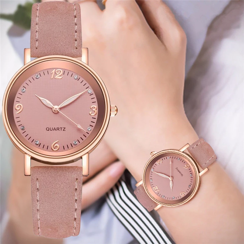 Fashion Arabic Dial Women's Watch Casual Leather Band Analog Quartz Watches 1