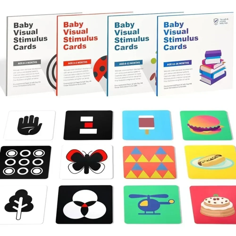 Baby Visual Stimulation Card Montessori Toys Black and White High Contrast Flash Cards Learning Educational Toys for Baby Gifts 2