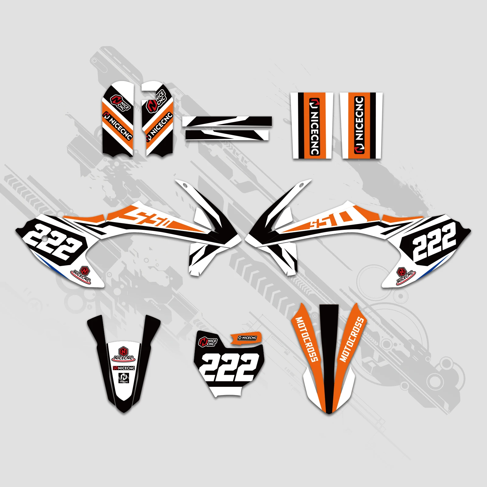NICECNC Für KTM SX50 MINI 50 2016-2022 2021 2020 2019 2018 2017 Motorrad Verkleidung Grafik Hintergrund Aufkleber Aufkleber anpassen – Detail 3