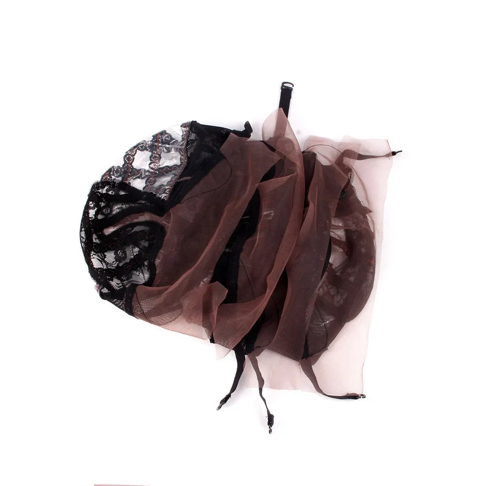 Plastic Lace Net Wig Caps Black and Beige Color for Making Wigs Stretch Lace Weaving Cap with Adjustable Straps 1Pcs,wig caps