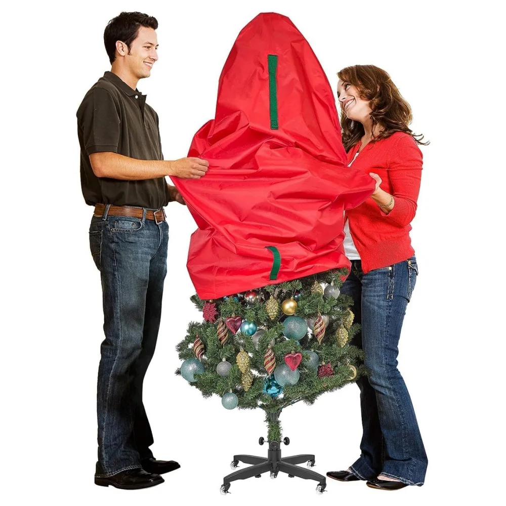 Christmas Tree Storage Bag Upright Christmas Tree Storage Bag Waterproof Dustproof Organizer for Topiary Fake Tree Durable Lightweight Easy Covers
