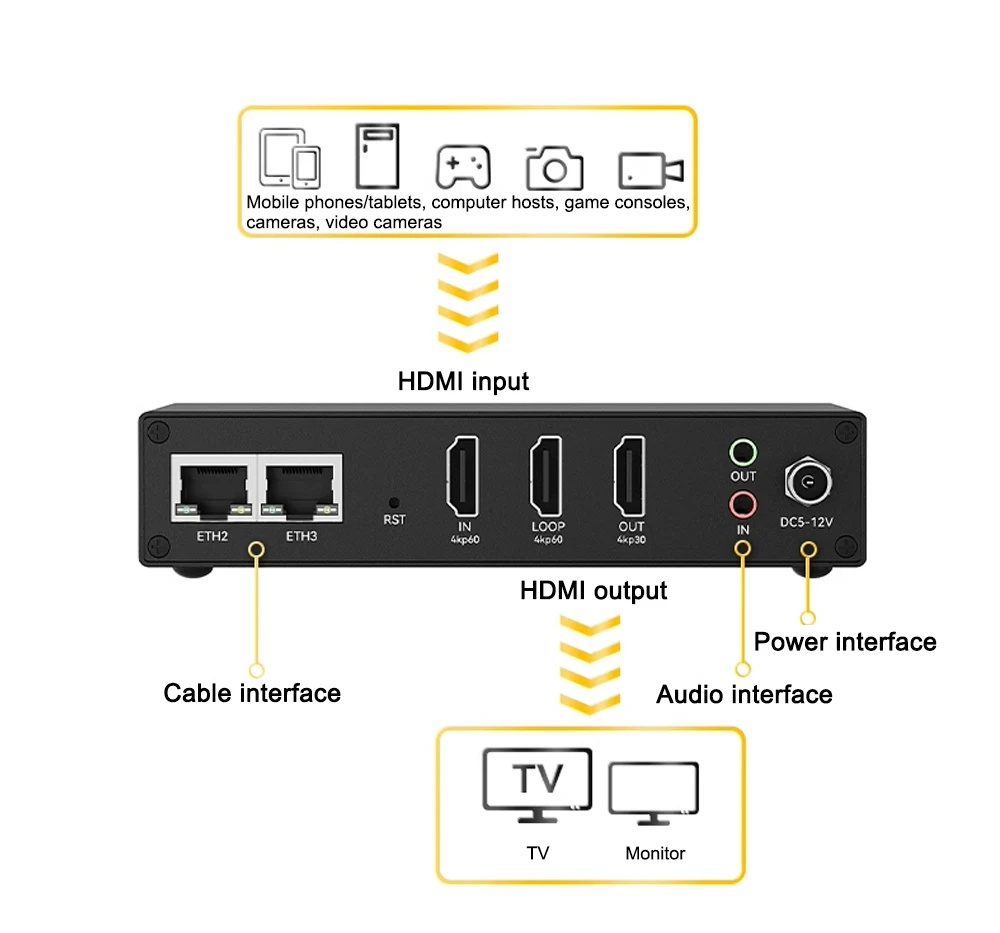Link Pi REC1 4K HDMI Video Codec 22AP10 SOC HDMI Screen Recorder Encoder 4KP60 D