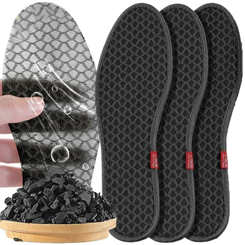 

2/4Pcs Bamboo Charcoal Deodorant Insoles Mesh Breathable Absorb-Sweat Shoe Pads Men Sports Shoes Antibacterial Insert Insoles