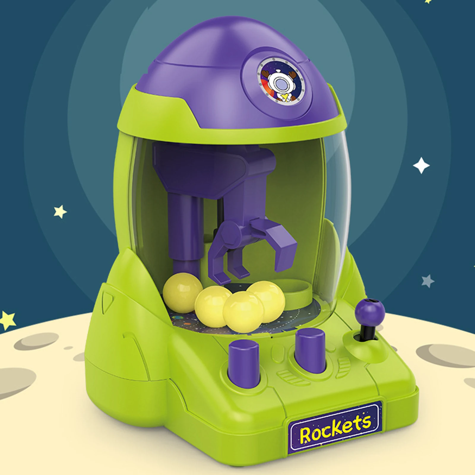 Children's Rocket Catcher Toy Claw Machine Claw Machine Arcade Game Mini Catcher Clip Ball Machine for Kids Gifts 4