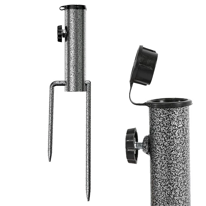 

Parasol Insert Umbrella Ground Auger Holder Grass Patio Base Stand Beach Sand Plug Steel Car Sun Shade