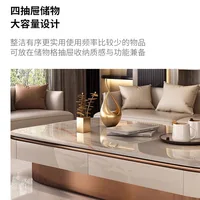 Table basse en pierre de luxe française, moderne et simple, pour villa, salon, nouvelle table carrée en marbre légère et haut de gamme, pour la maison, 2025 5