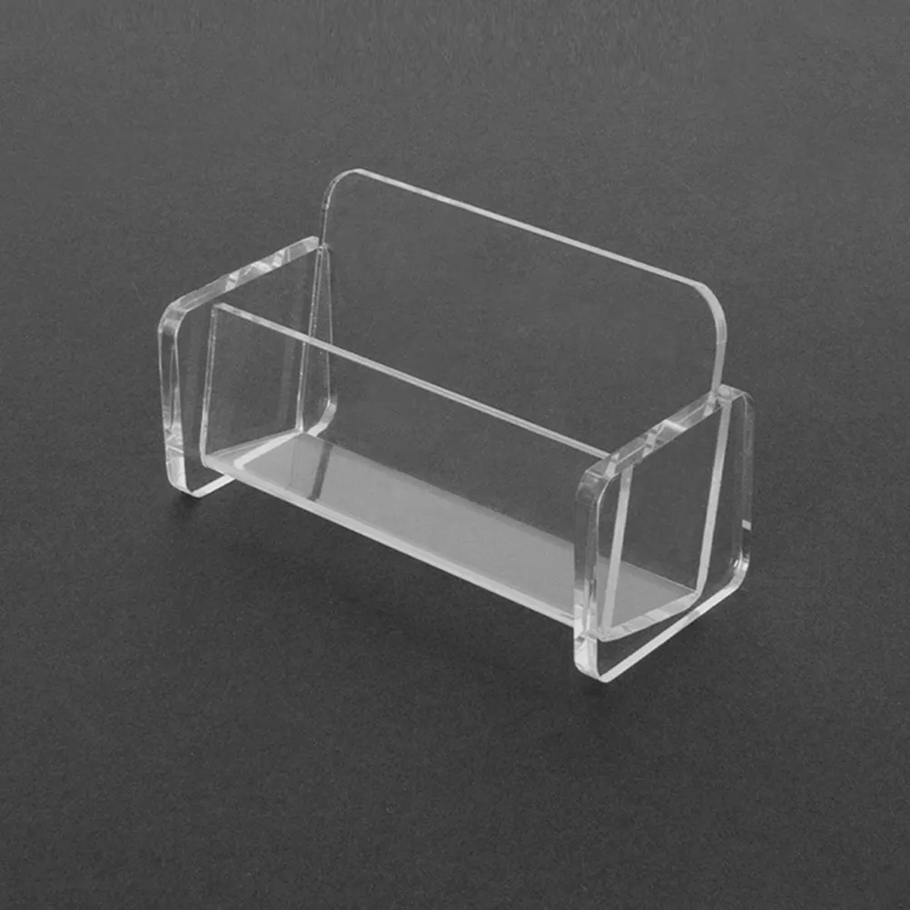 2Pcs 아크릴 명함 홀더 데스크 디스플레이 주최자 비즈니스 사무실 보관을위한 소형 카드 스탠드 소형 엽서 홀더
