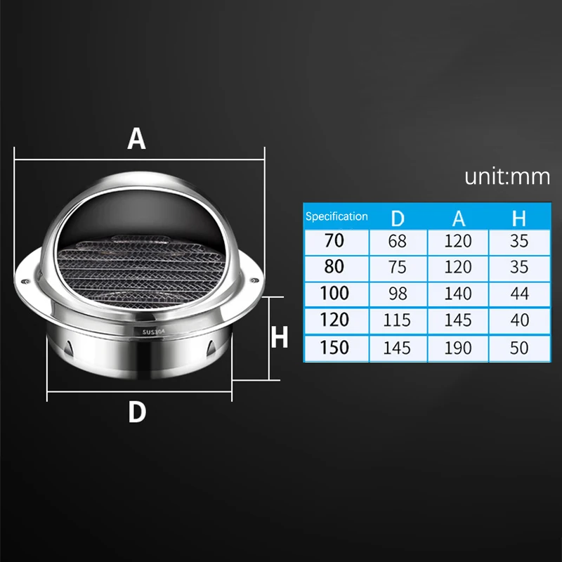 Vent Cover Duct Vent Dryer Exhaust Vent Wall Stainless Steel Round Cover for HVAC System air vent grille ventilation grille air vent cover ducting ventilation cover